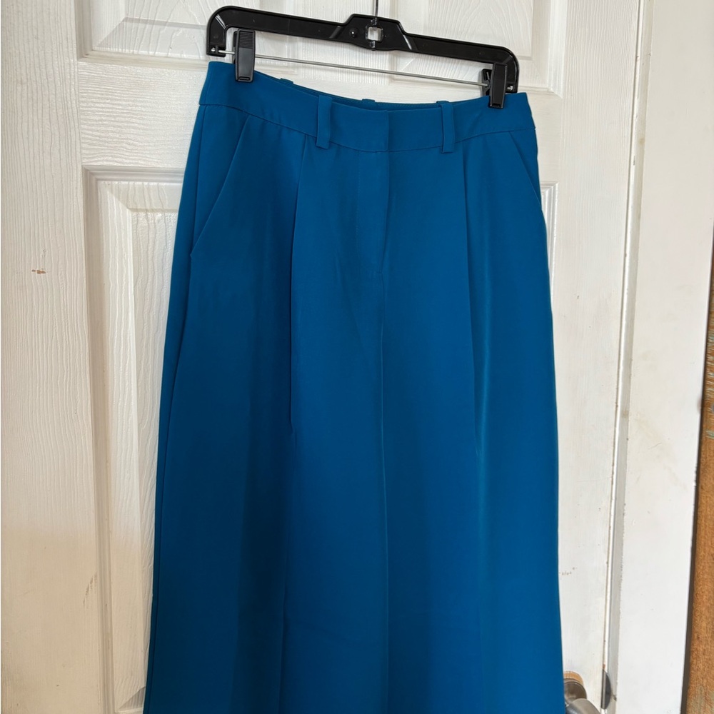 NWT New York and Company Blue High Rise Wide Leg Trousers Size Small - Picture 3 of 11